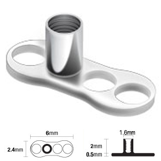Dermal anchor basis uit titanium