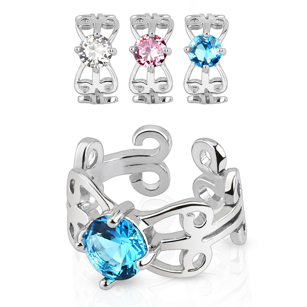 Earcuff met steentjes en ornamenten